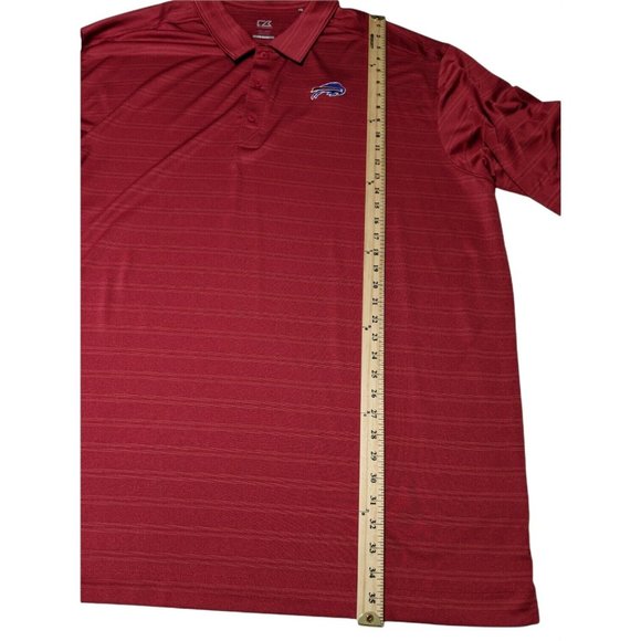 Buffalo Bills Cutter & Buck Interbay Red Melange Stripe Polo Golf Shirt Size 4XT - Picture 5 of 8